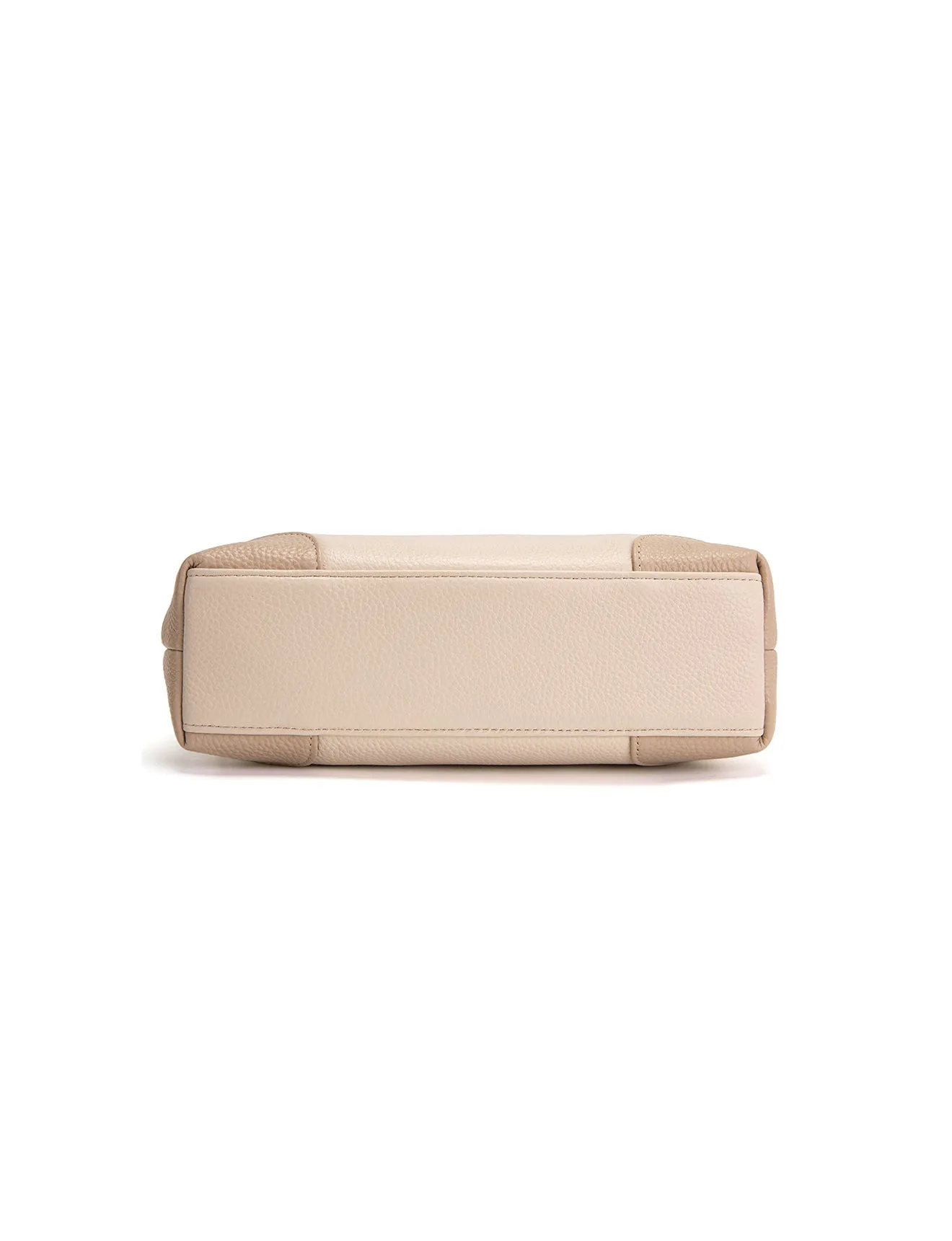 EVIE LEATHER CROSS BODY BAG- 2 TONE- E1-0816B-IVORY/PUTTY