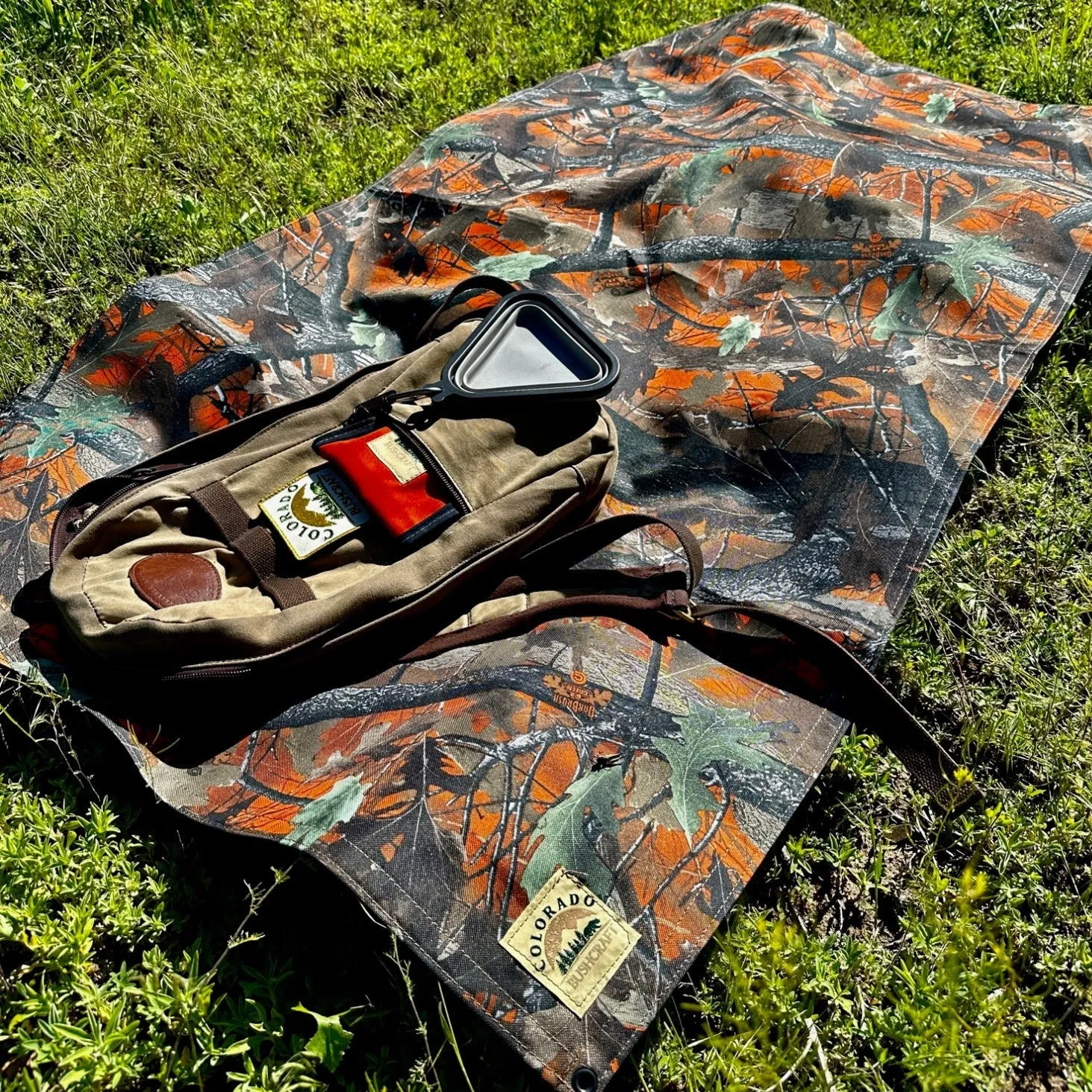 Extra Large Oak Brush Blaze Cordura 600D Nylon Bushcraft Ground Cloth