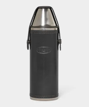 F. Hammann Leather Hunting Flask in Black