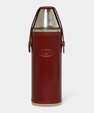 F. Hammann Leather Hunting Flask in Whiskey