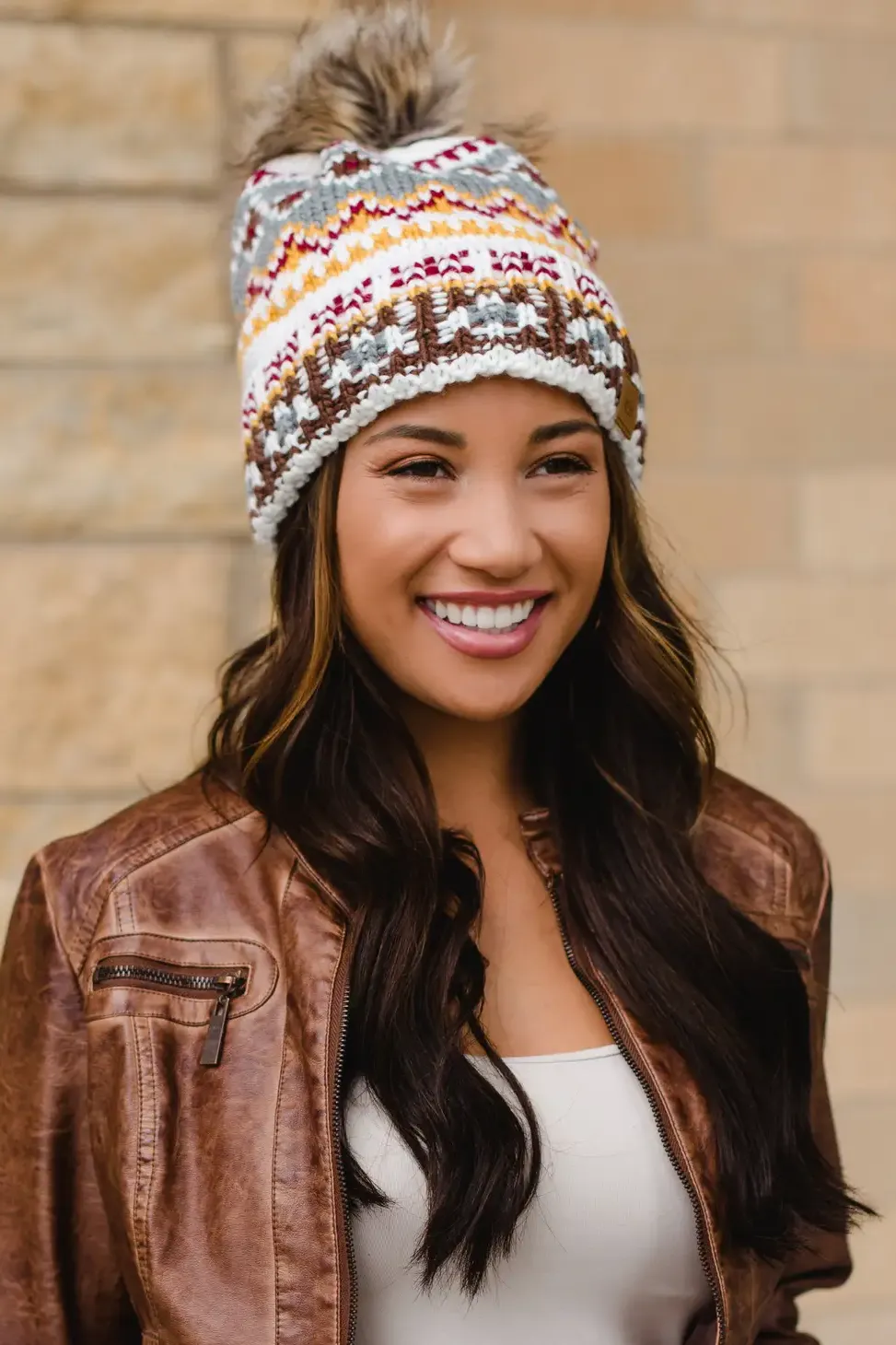 Fair Isle Pom Pom Hat