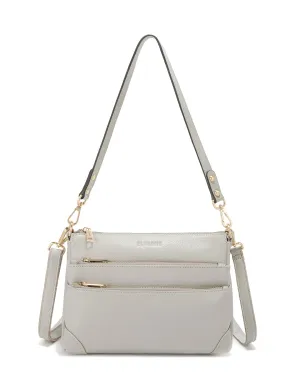 FAITH LEATHER CROSS BODY BAG- E1-0749-PEBBLE