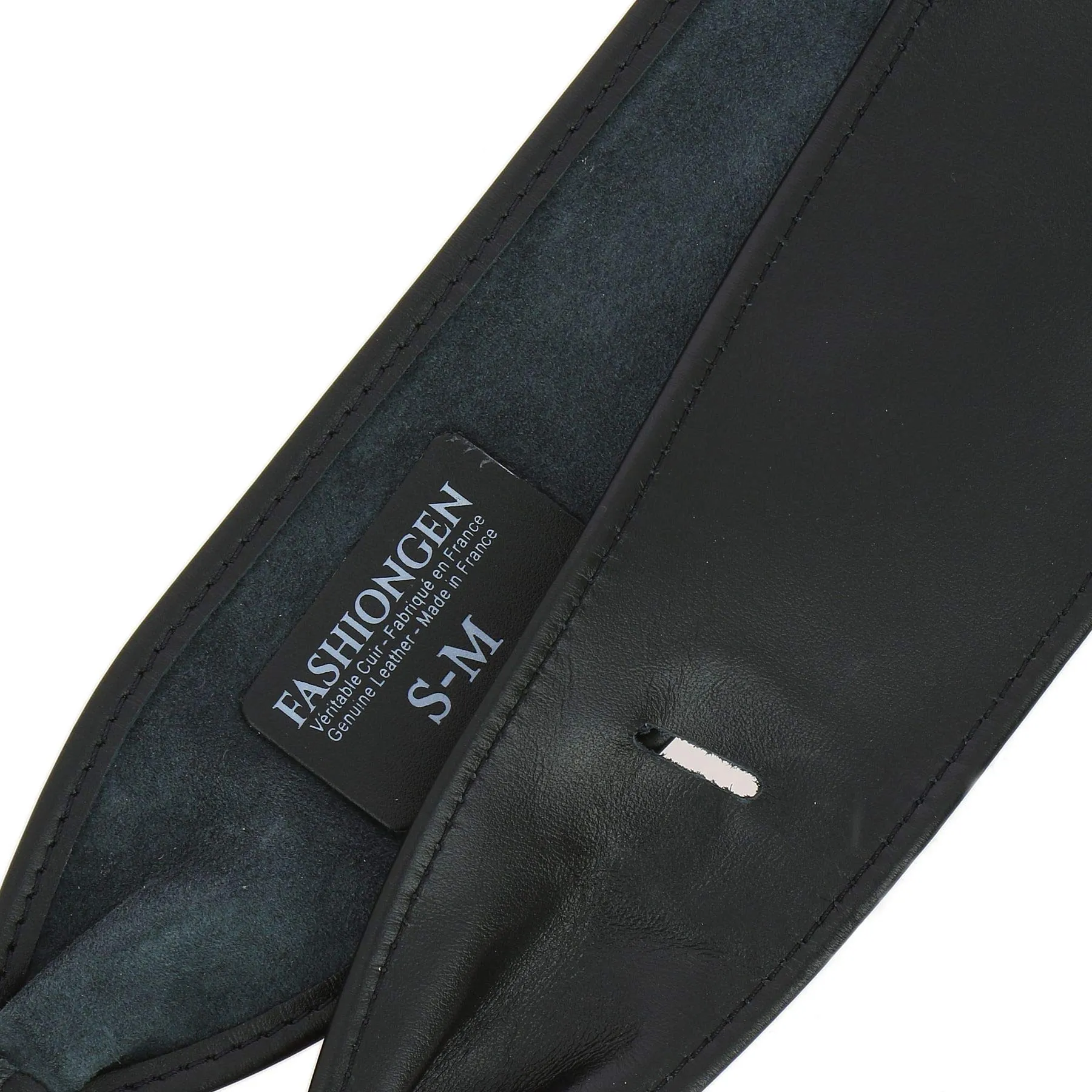 FASHIONGEN - Woman Italian leather Obi belt, CASSIANE - Black, S-M