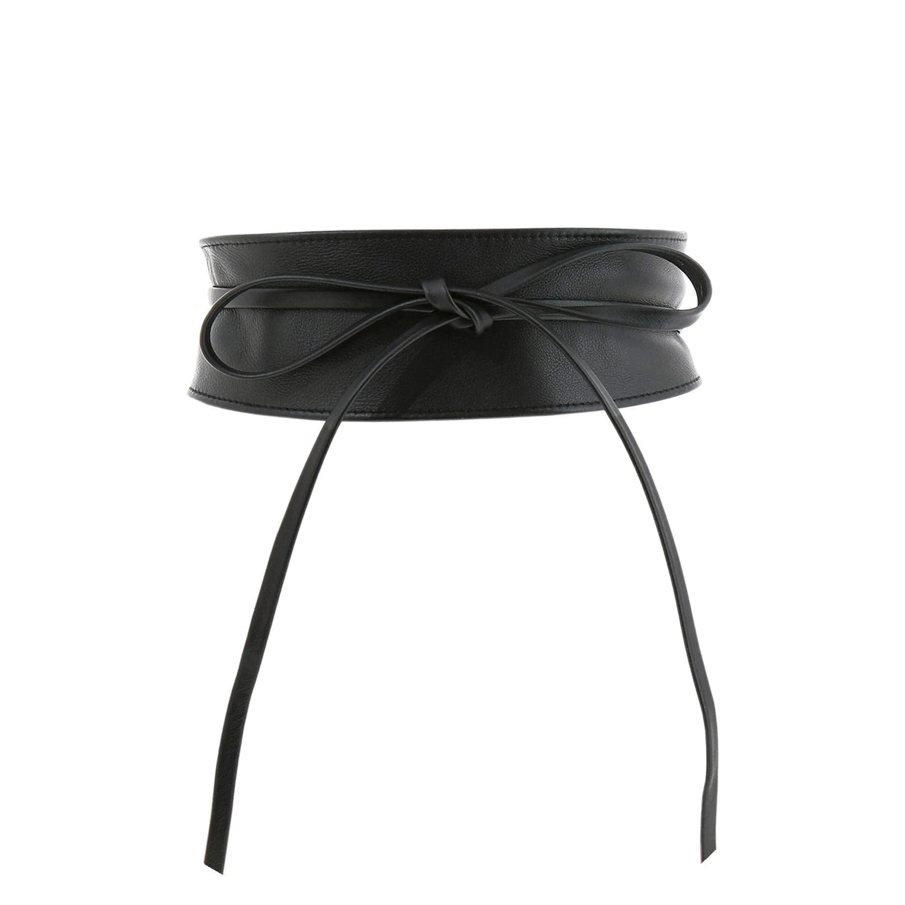 FASHIONGEN - Woman Italian leather Obi belt, CASSIANE - Black, S-M