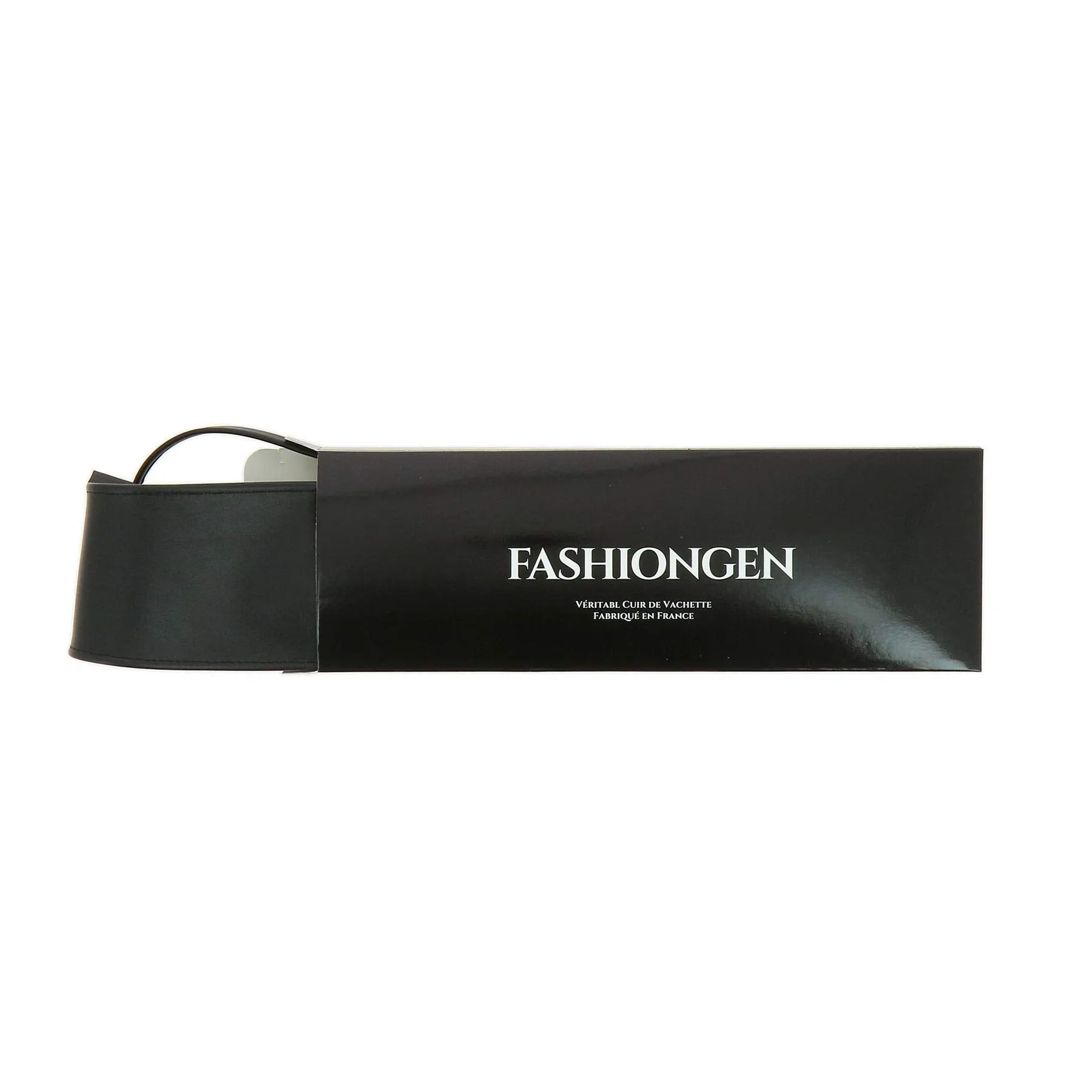 FASHIONGEN - Woman Italian leather Obi belt, CASSIANE - Black, S-M