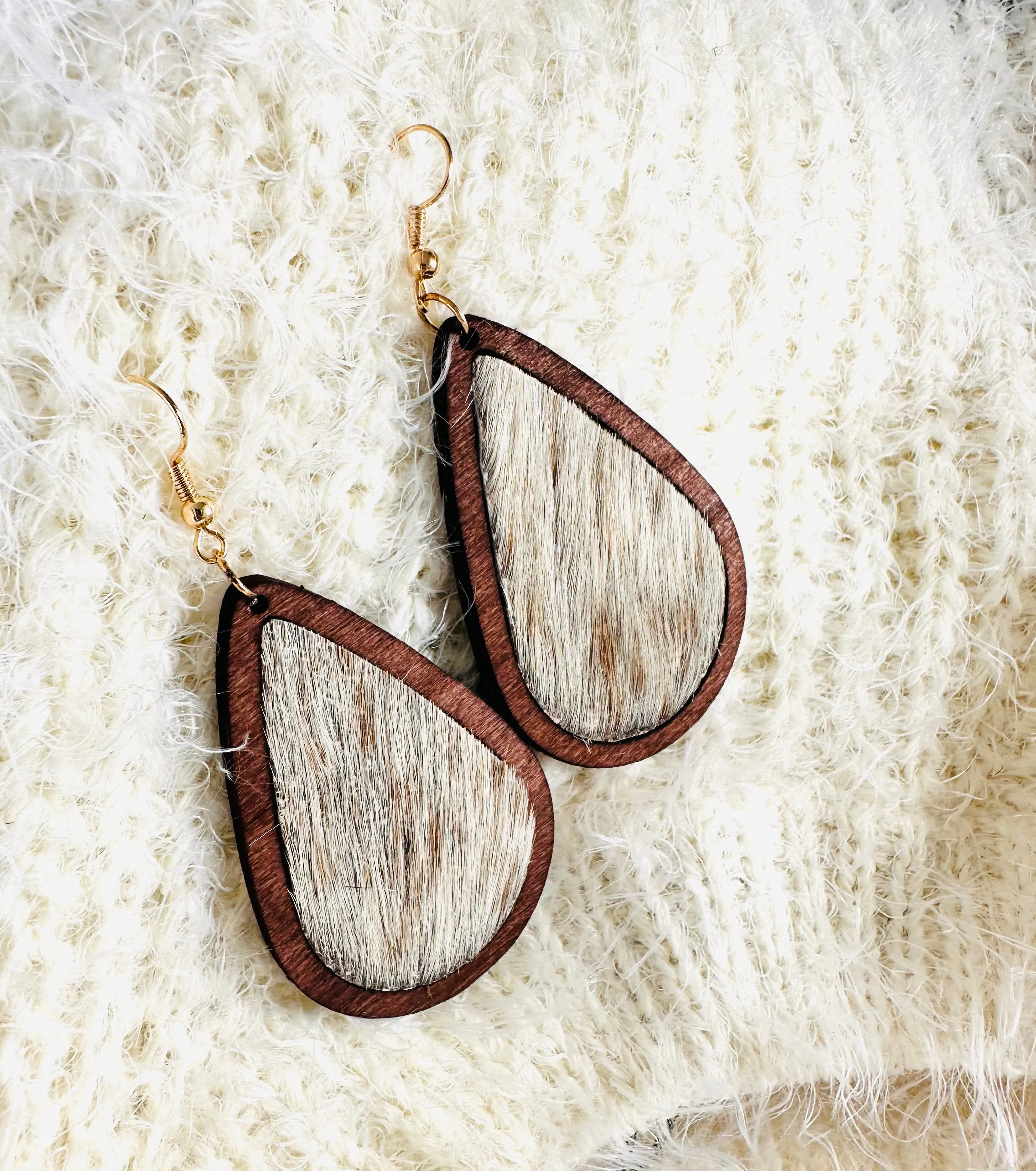 Faux Fur Drop Earrings