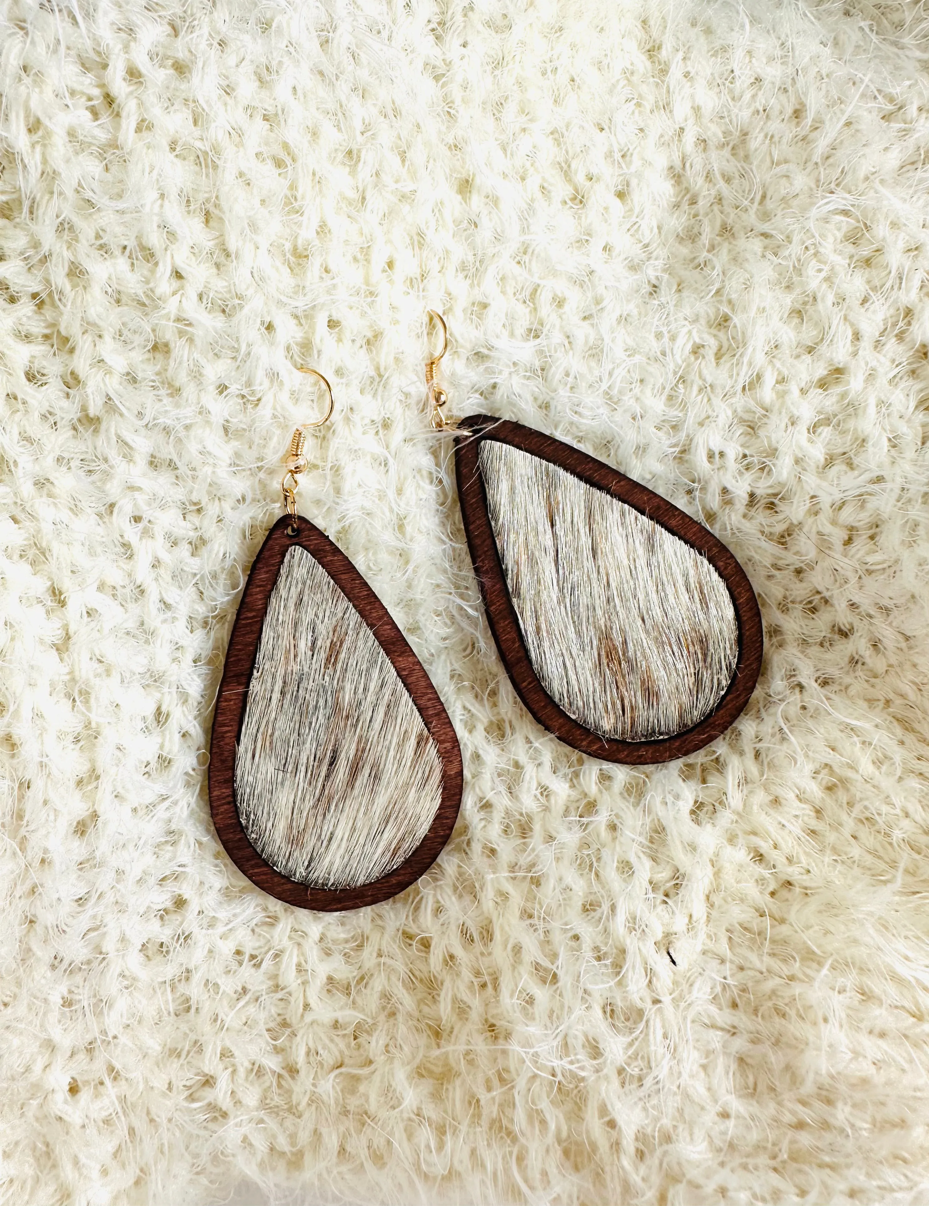 Faux Fur Drop Earrings