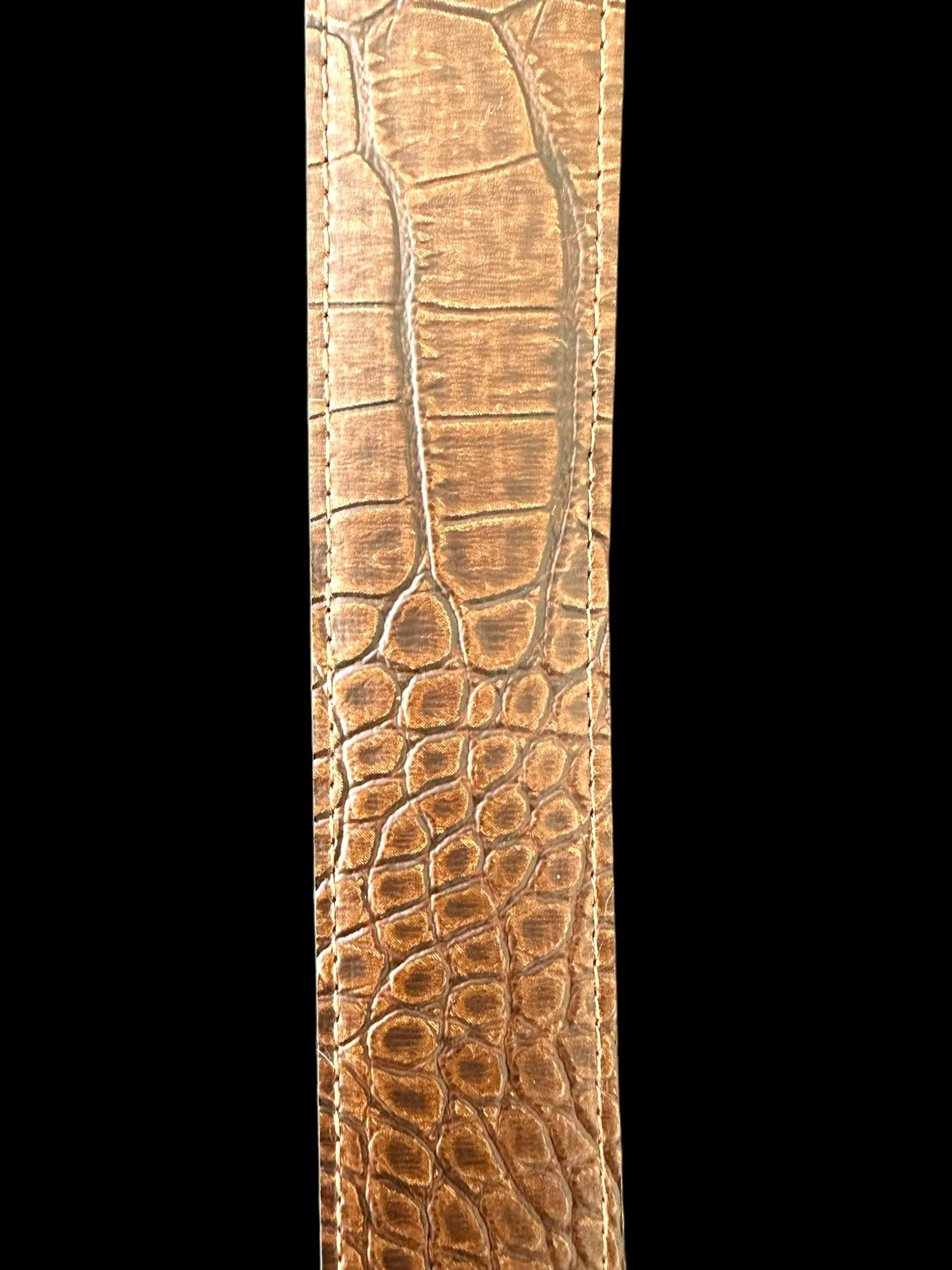 Faux Leather Bronze Buckle Belt