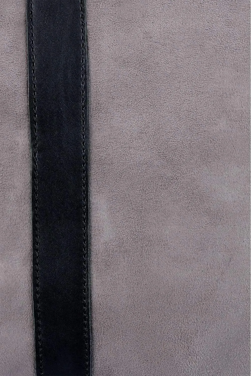 Faux Leather Detail Suede Tote Bag