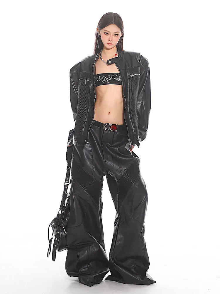 Faux Leather Moto Pants