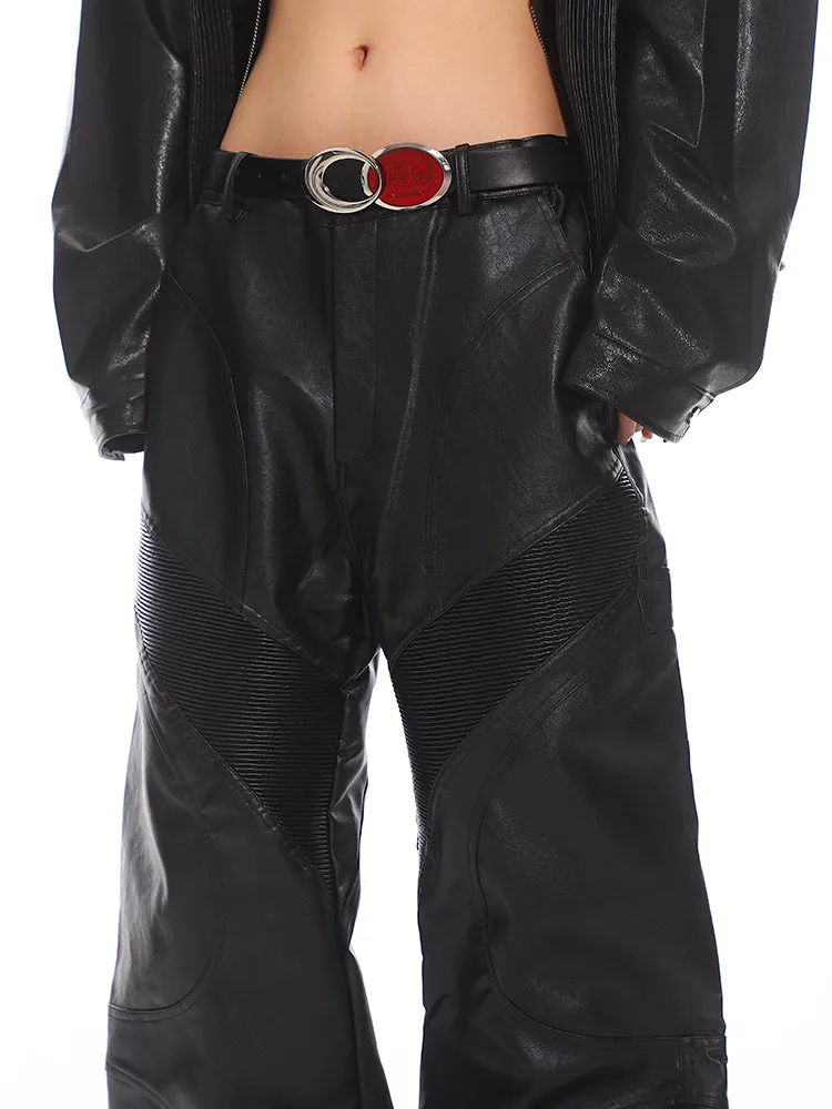 Faux Leather Moto Pants
