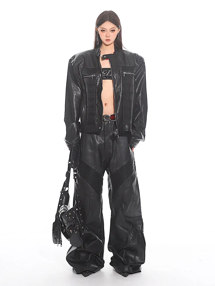 Faux Leather Moto Pants