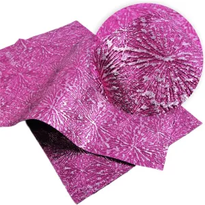 Fireworks!  ~ Textured Metallic Faux Leather ~ Pink Purple Blue Leatherette Sheets