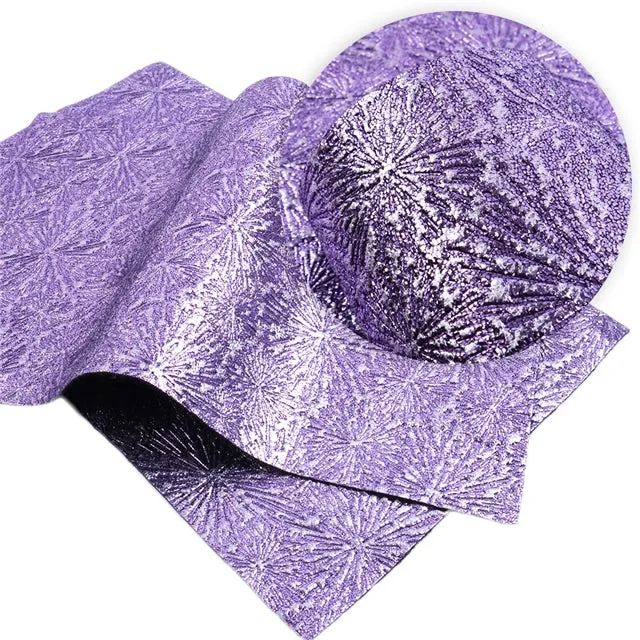 Fireworks!  ~ Textured Metallic Faux Leather ~ Pink Purple Blue Leatherette Sheets