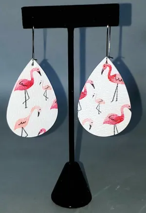 Flamingo Print Drop Earrings