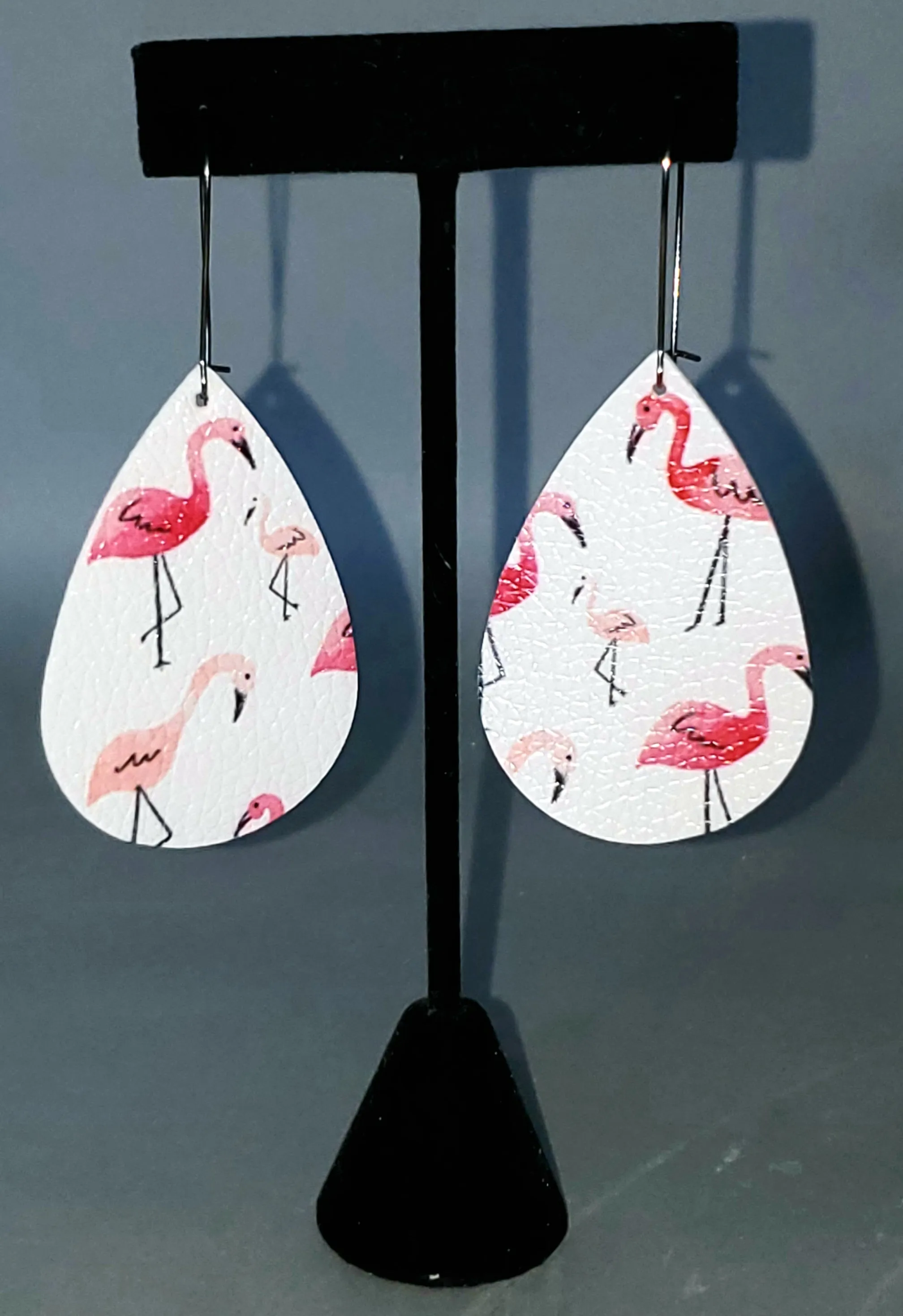Flamingo Print Drop Earrings