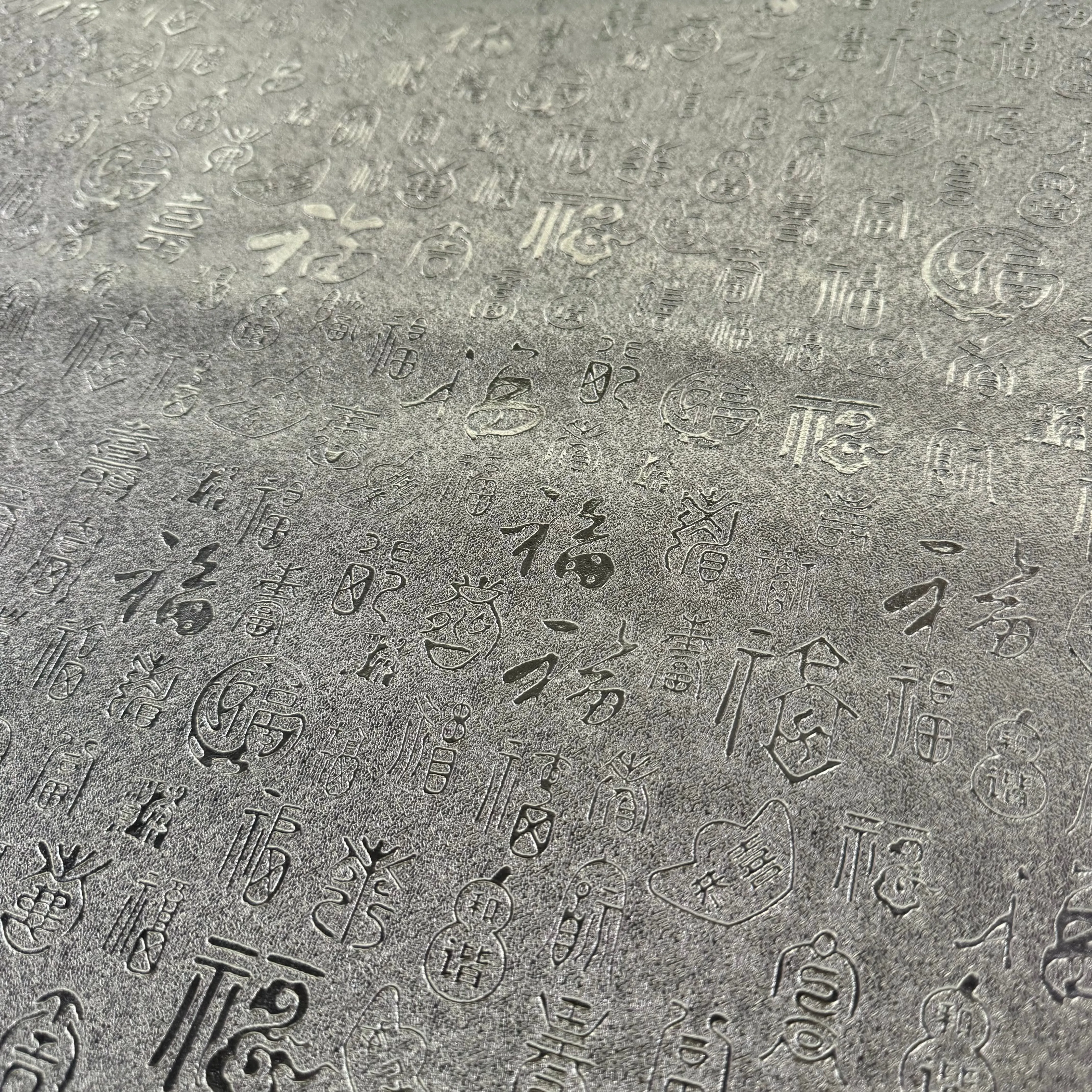 Foiled Embossed Typography - Faux Leather - Silver