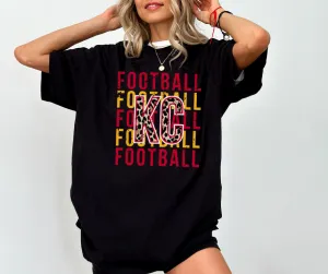 Football Repeat Leopard KC Black Tee