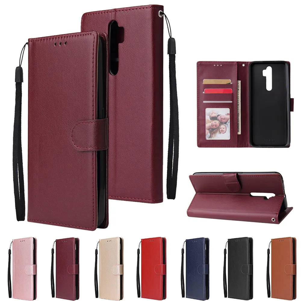 For Oppo A9 2020/Reno 2Z Cellphone Shell PU Leather Mobile Phone Cover Stand Available Anti-drop Elegant Smartphone Case Blue