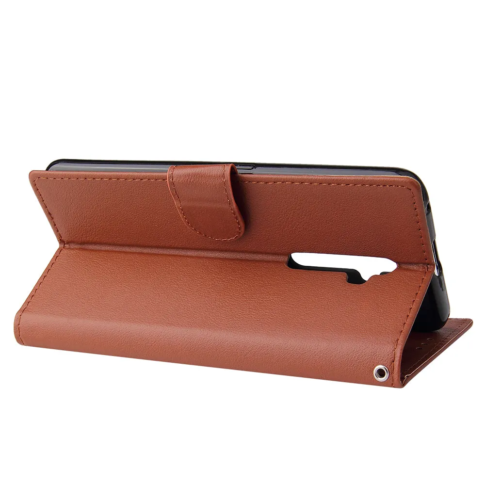 For Oppo A9 2020/Reno 2Z Cellphone Shell PU Leather Mobile Phone Cover Stand Available Anti-drop Elegant Smartphone Case Blue