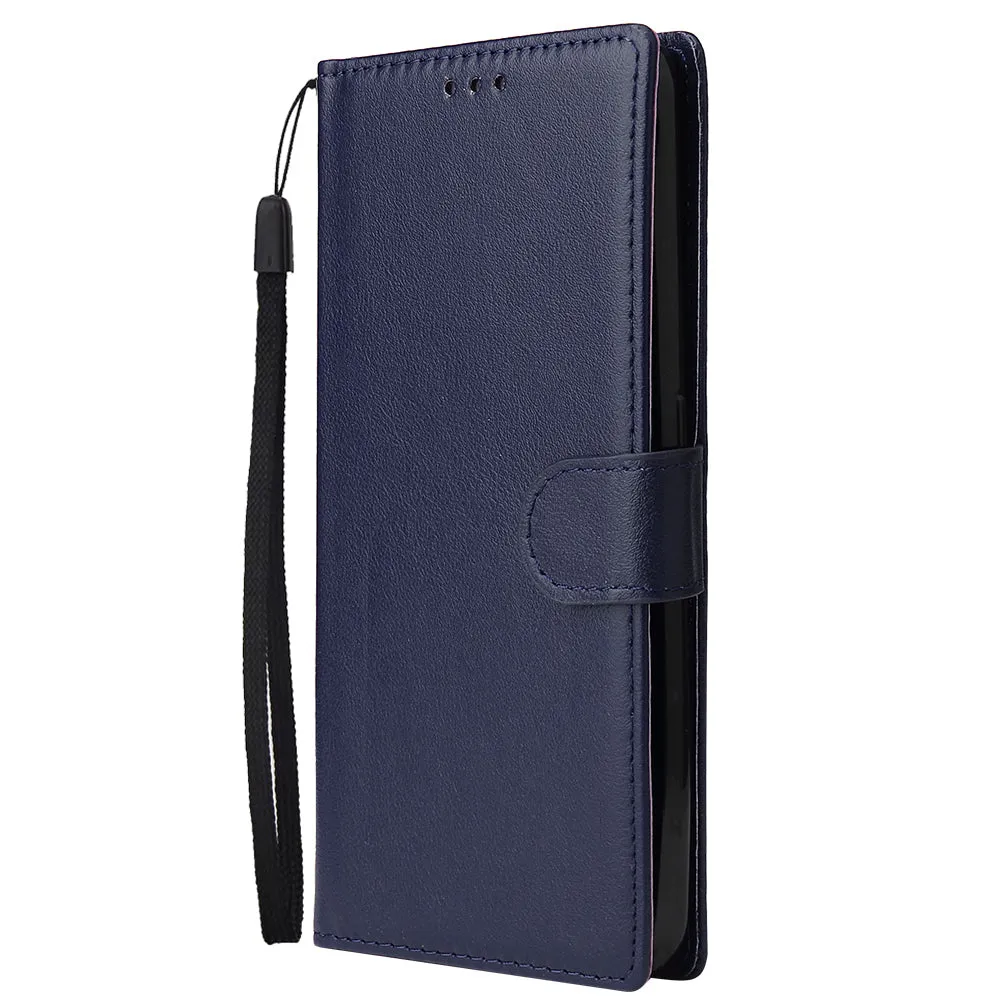 For Oppo A9 2020/Reno 2Z Cellphone Shell PU Leather Mobile Phone Cover Stand Available Anti-drop Elegant Smartphone Case Blue