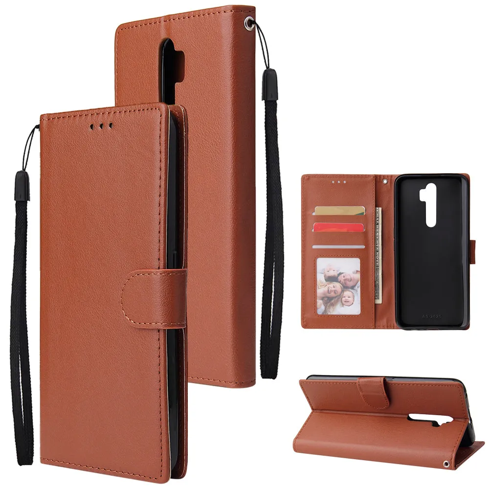 For Oppo A9 2020/Reno 2Z Cellphone Shell PU Leather Mobile Phone Cover Stand Available Anti-drop Elegant Smartphone Case Blue