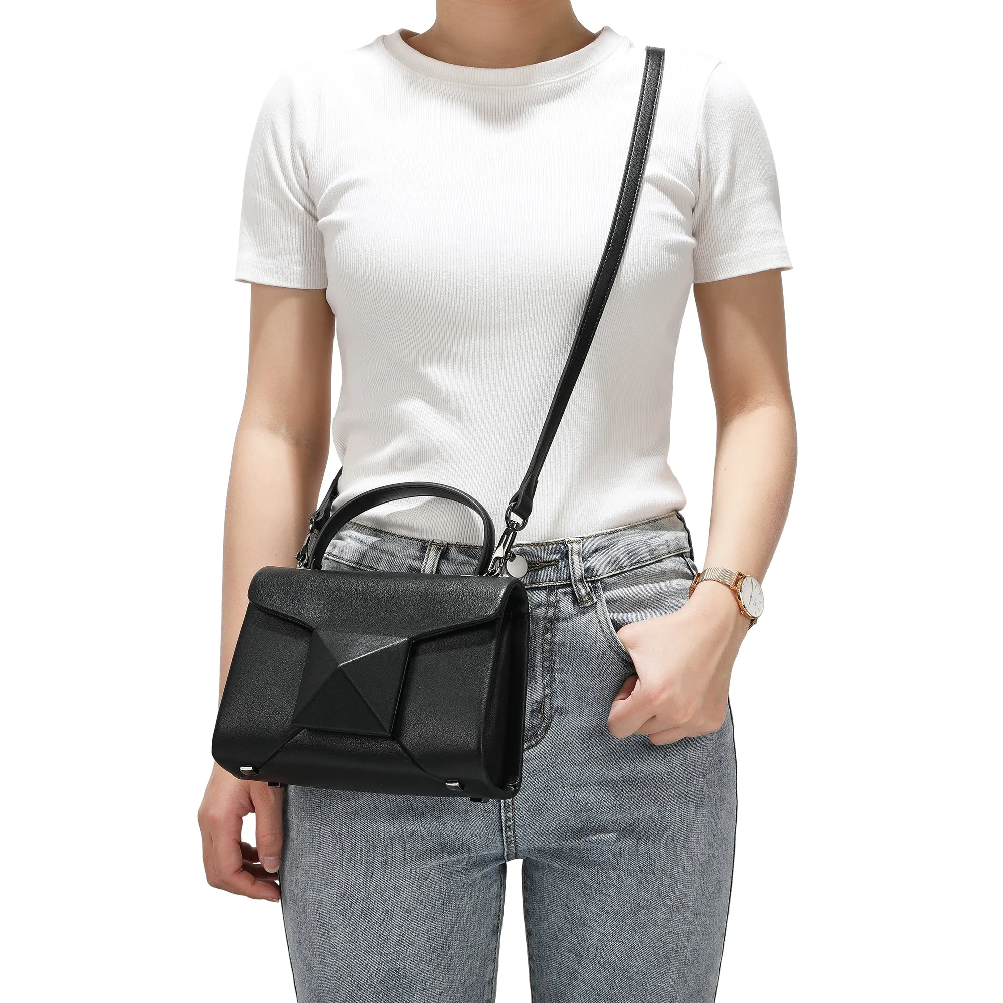 Full-Grain Soft Leather Top-Handle