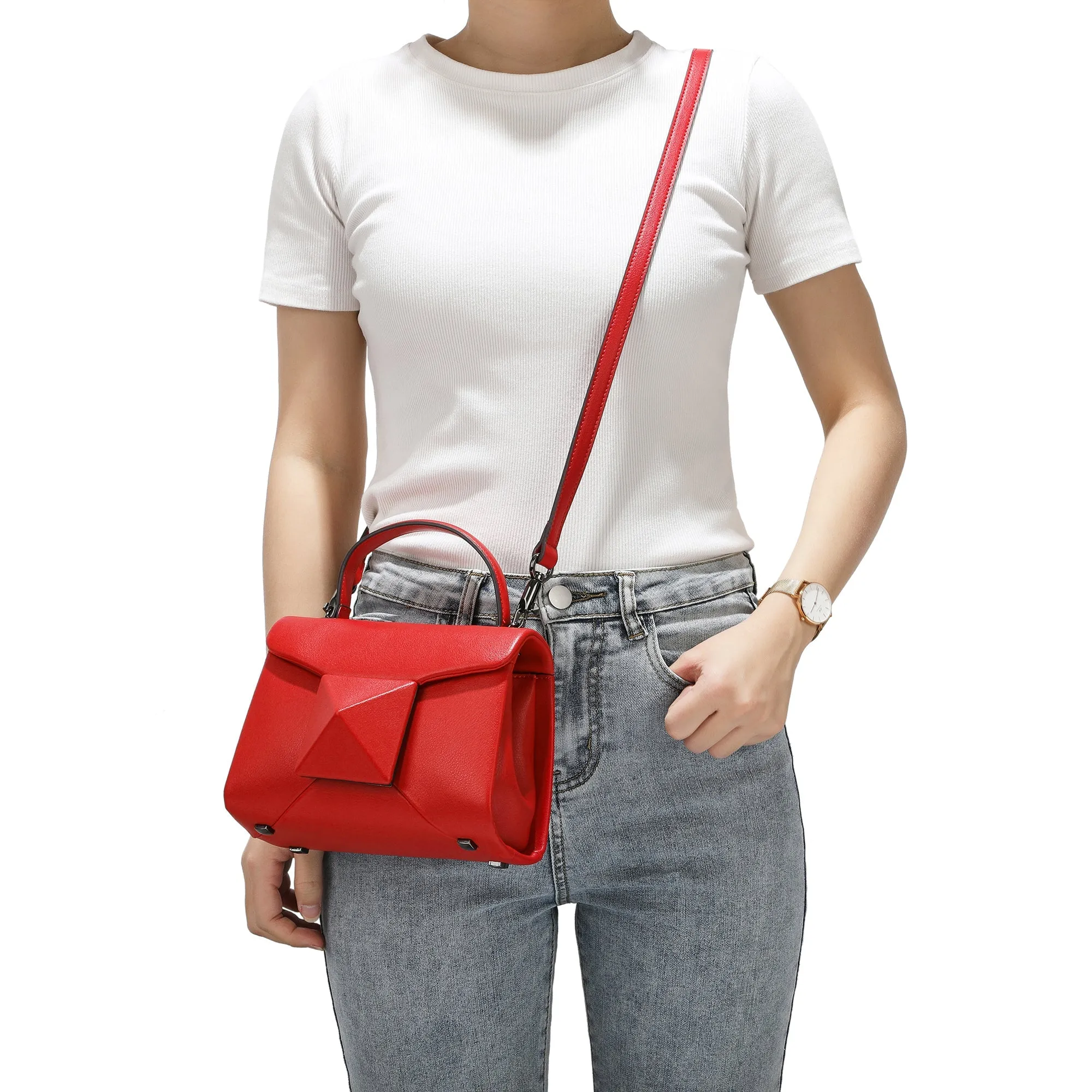 Full-Grain Soft Leather Top-Handle