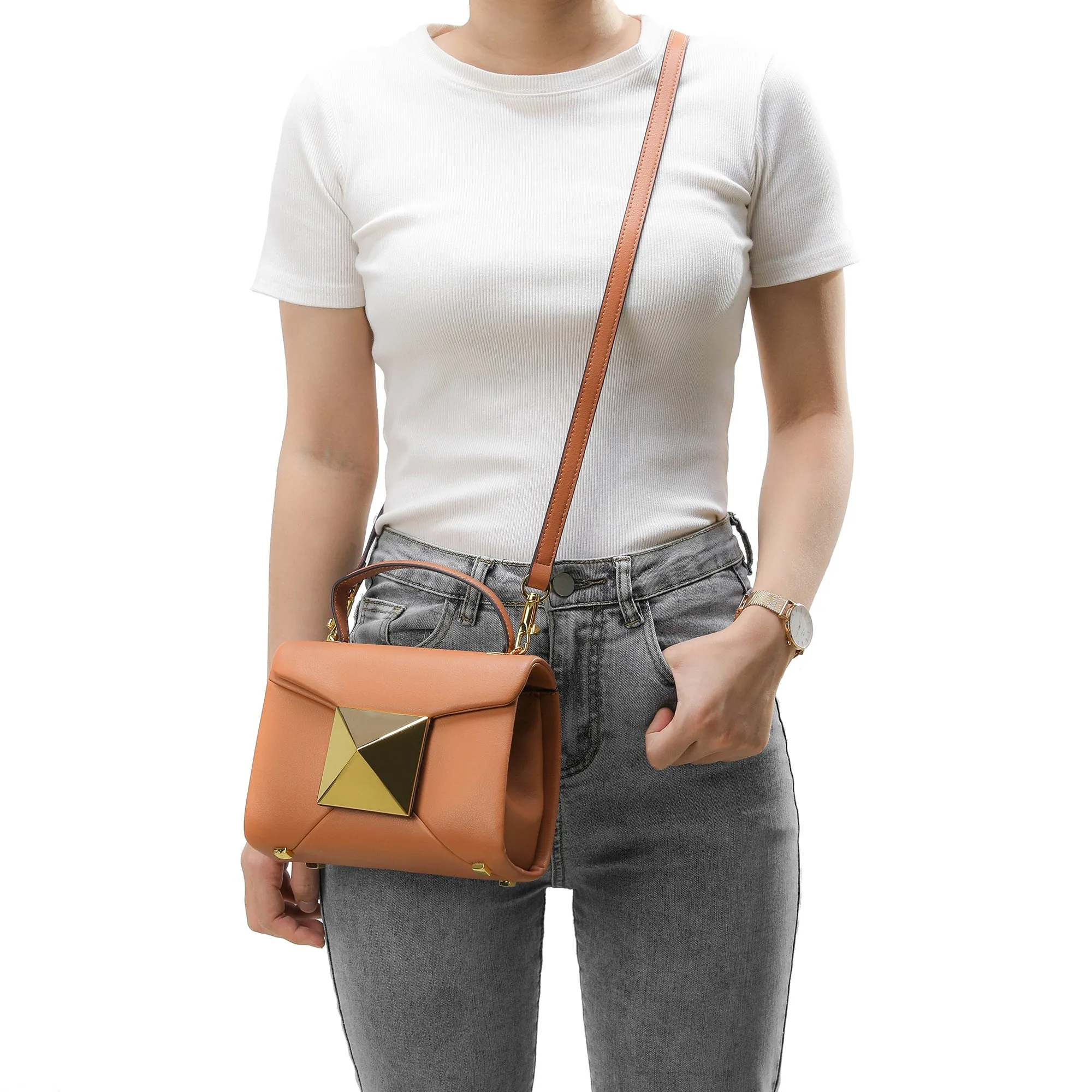 Full-Grain Soft Leather Top-Handle
