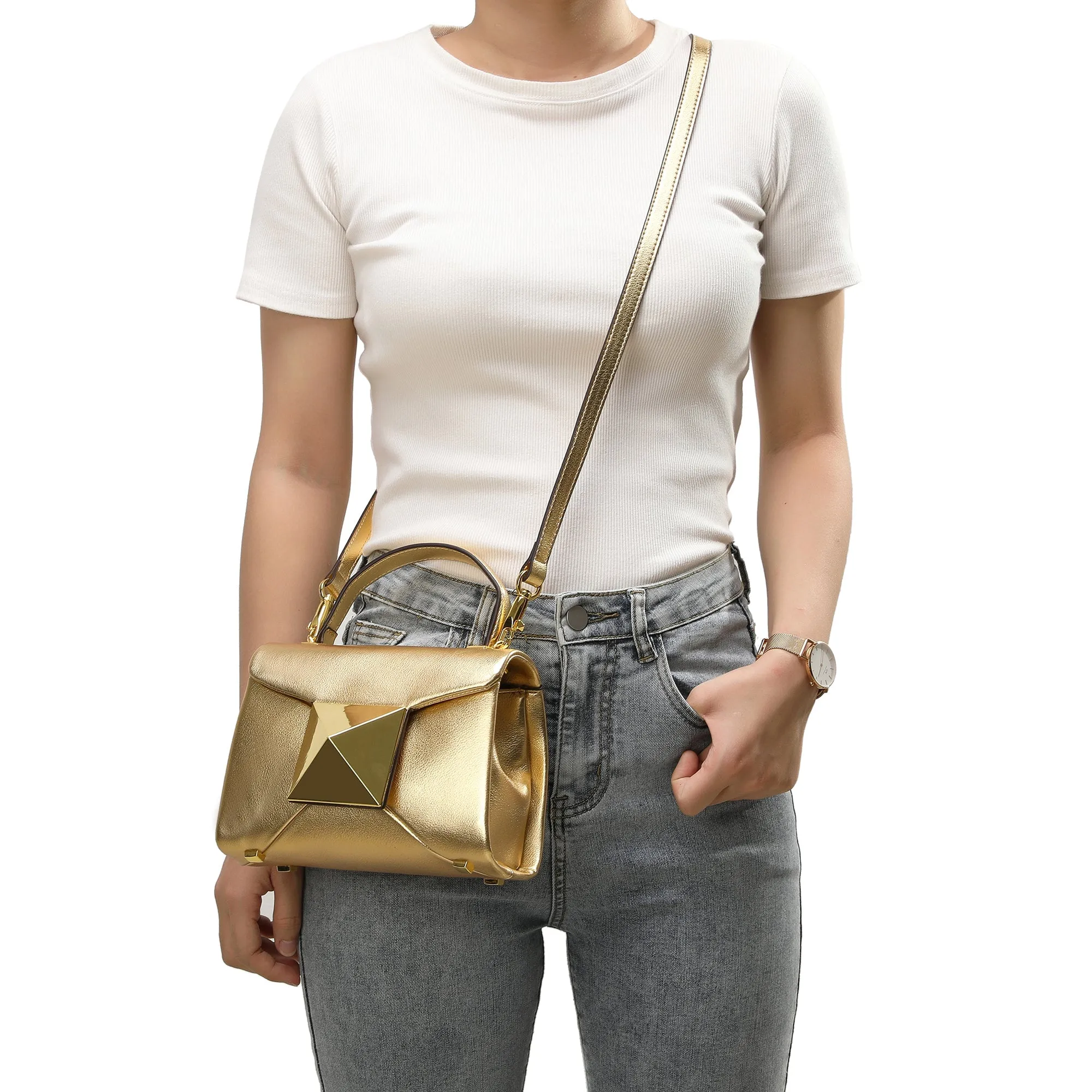 Full-Grain Soft Leather Top-Handle