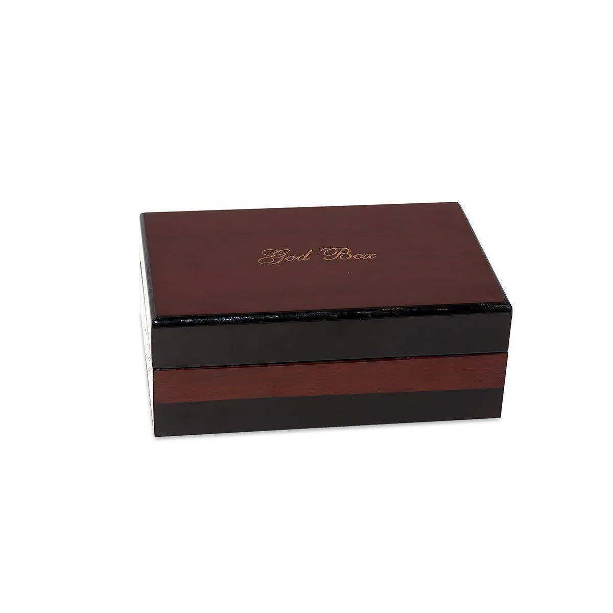 G024. God Box: Teakwood with Serenity Prayer on Inside Cover.  G6
