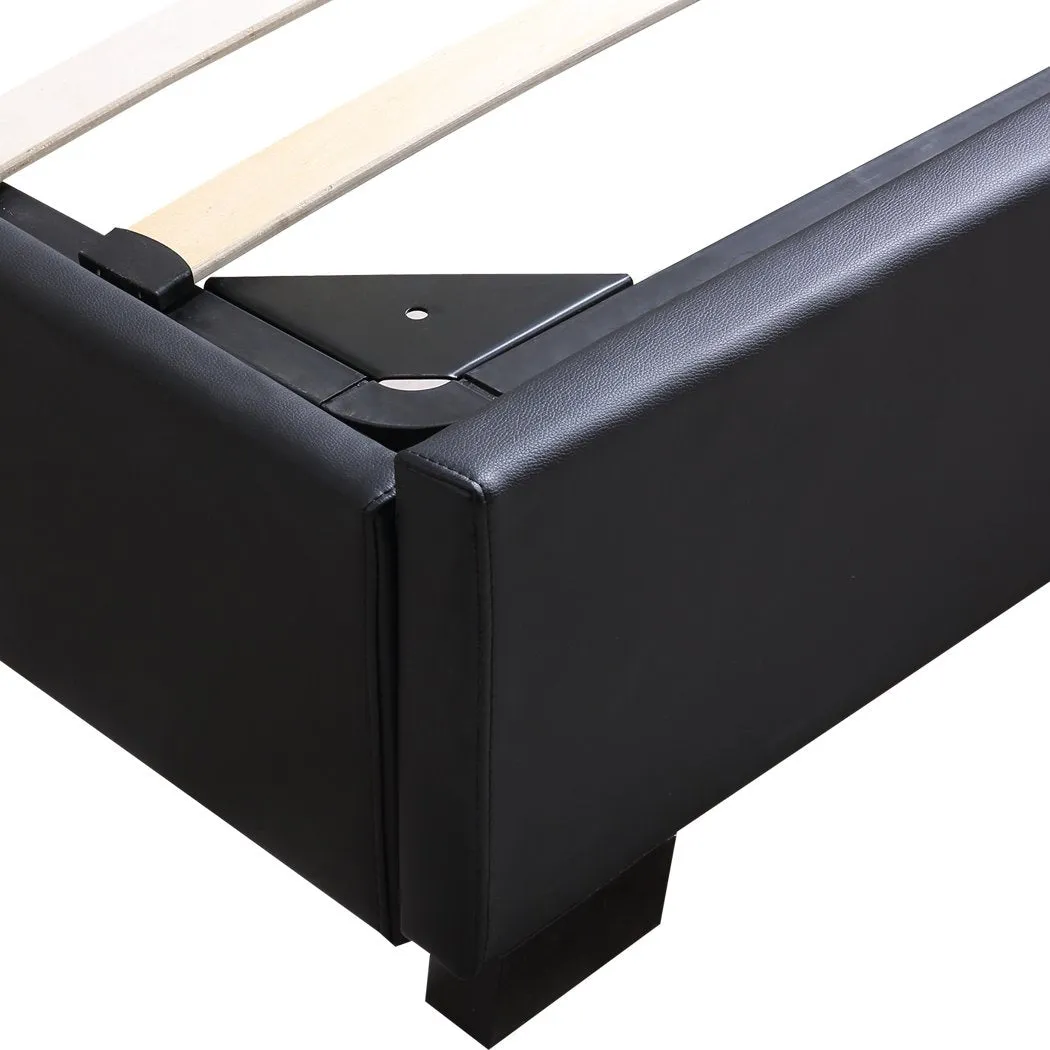 Gas Lift Bed Frame Premium PU Leather Base Mattress Storage Queen Size