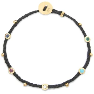 Gemstone Bezel Charms Bracelet