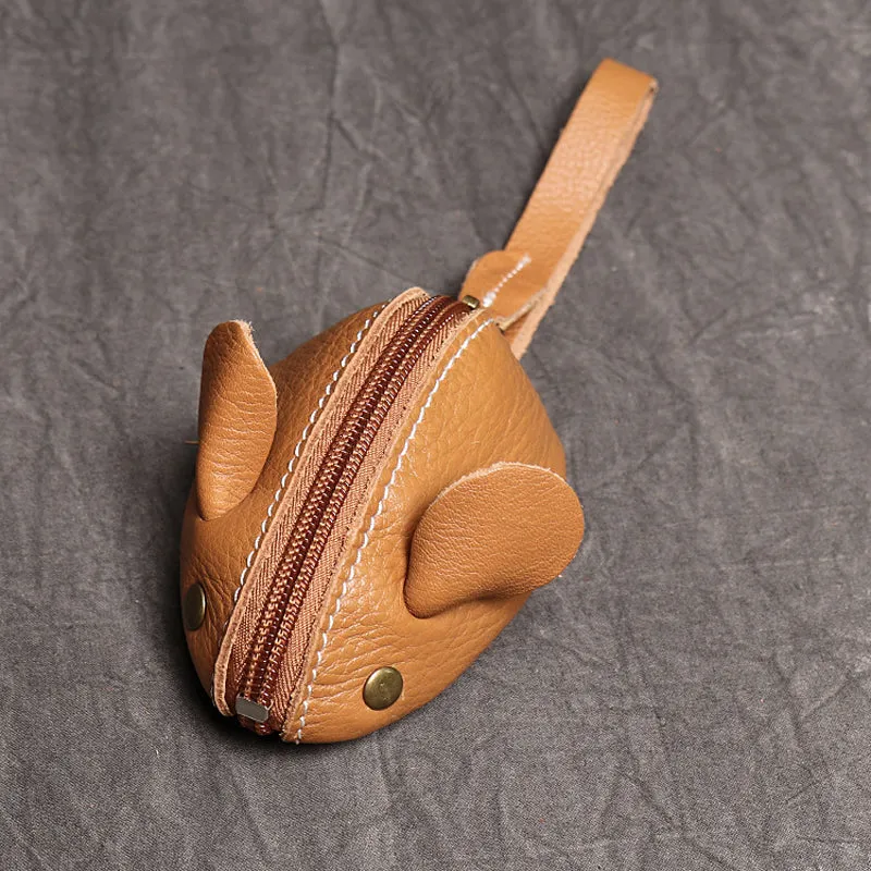 Genuine Leather Mouse Coin Purse 2022 Christmas Gift for Kids