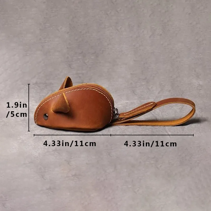 Genuine Leather Mouse Coin Purse 2022 Christmas Gift for Kids