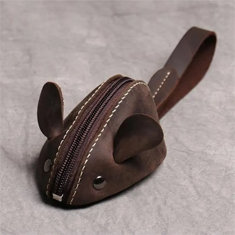Genuine Leather Mouse Coin Purse 2022 Christmas Gift for Kids