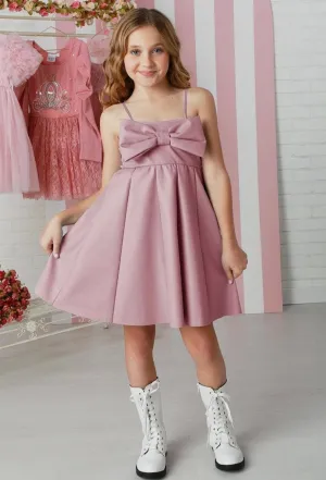 Girls Pink Faux Leather Dress