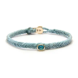 Go Bold London Blue Topaz Stud Fishtail Button Bracelet in Light Blue