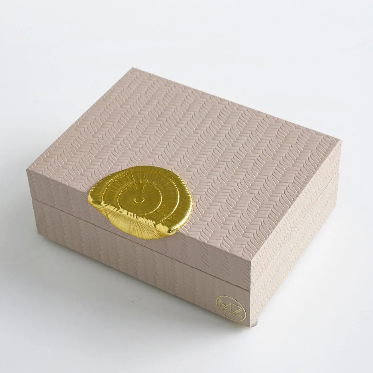 Gold Stamp Decorative Box - Beige
