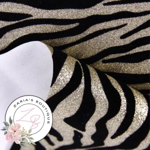 Golden Glitter Zebra Print ~ 1.53mm