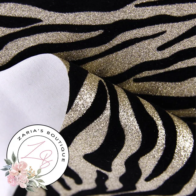 Golden Glitter Zebra Print ~ 1.53mm