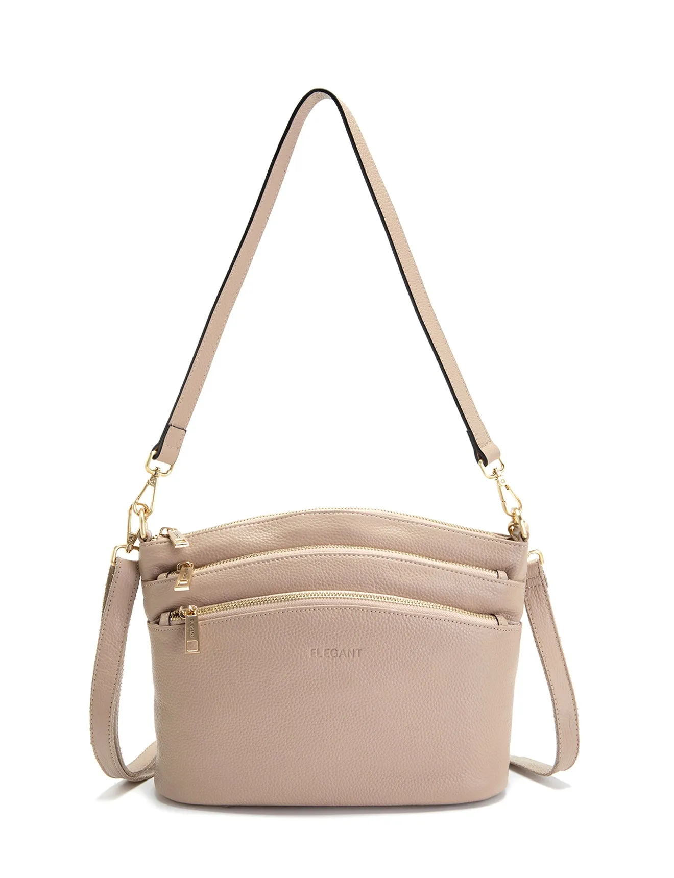 GRACE LEATHER XBODY BAG- E1-0818-PUTTY-SALE