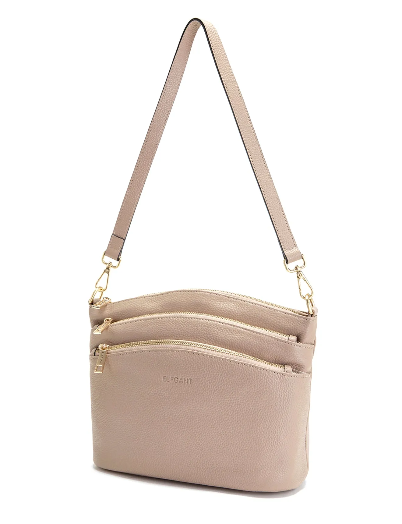 GRACE LEATHER XBODY BAG- E1-0818-PUTTY-SALE