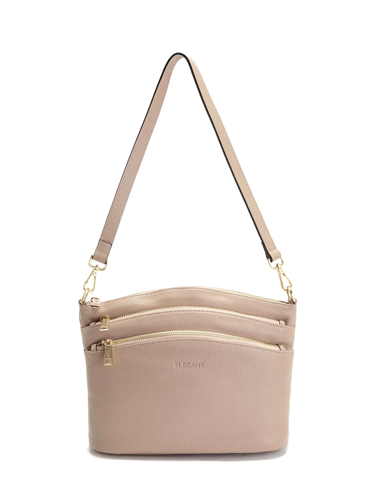 GRACE LEATHER XBODY BAG- E1-0818-PUTTY-SALE