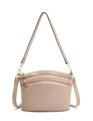 GRACE LEATHER XBODY BAG- E1-0818-PUTTY-SALE