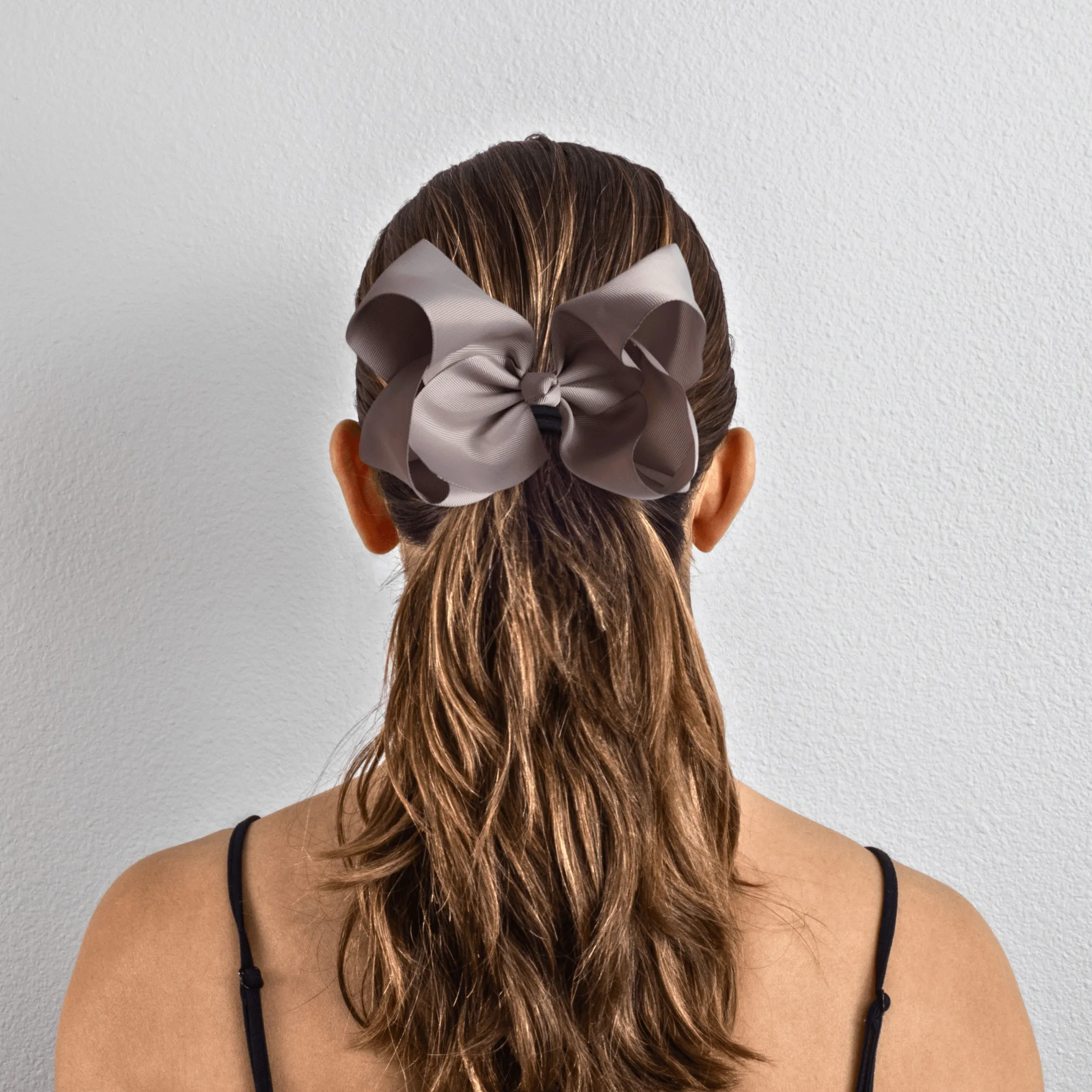 Gray Grosgrain Ribbon Hair Bow