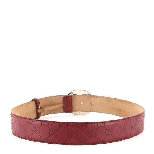 Gucci Interlocking GG Leather Belt In Mystic Red