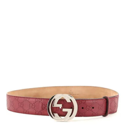 Gucci Interlocking GG Leather Belt In Mystic Red