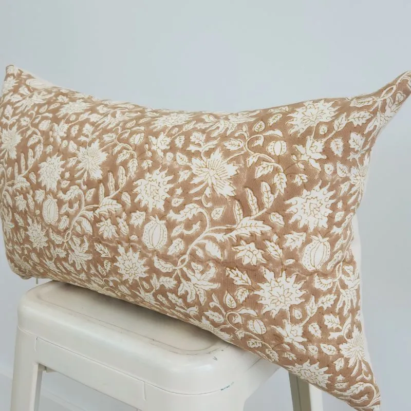Hand Block Lumbar Woodland Nude Pillow