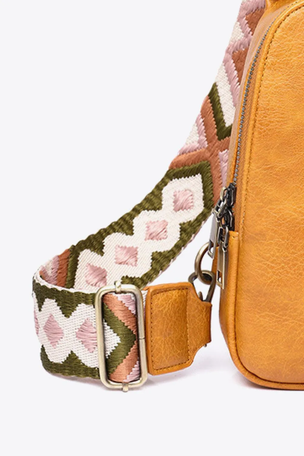 Hazel Blues® |  Random Pattern Adjustable Strap PU Leather Sling Bag
